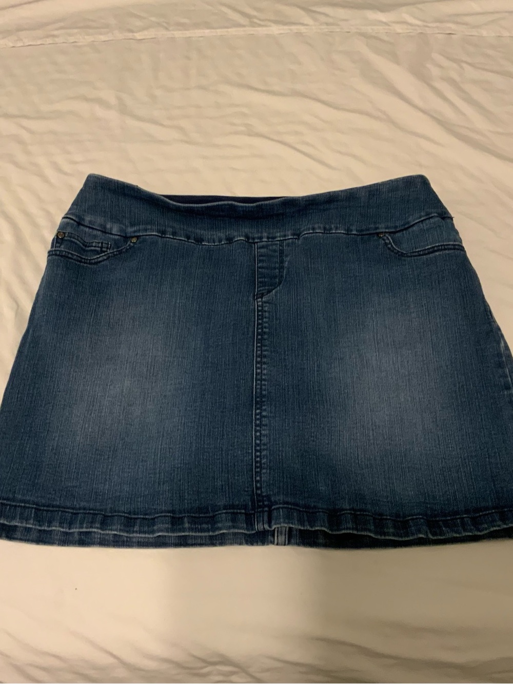 Denim Skort in Medium Blue - Women's Casual Skort